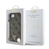 Apple iPhone 17E Kılıf Guess Orjinal Lisanslı M-safe Şarj Özellikli PU Üçgen Logo 4G Desenli Kapak