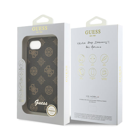 Apple iPhone 17E Kılıf Guess Orjinal Lisanslı M-safe Şarj Özellikli Yazı Logolu Peony Kapak