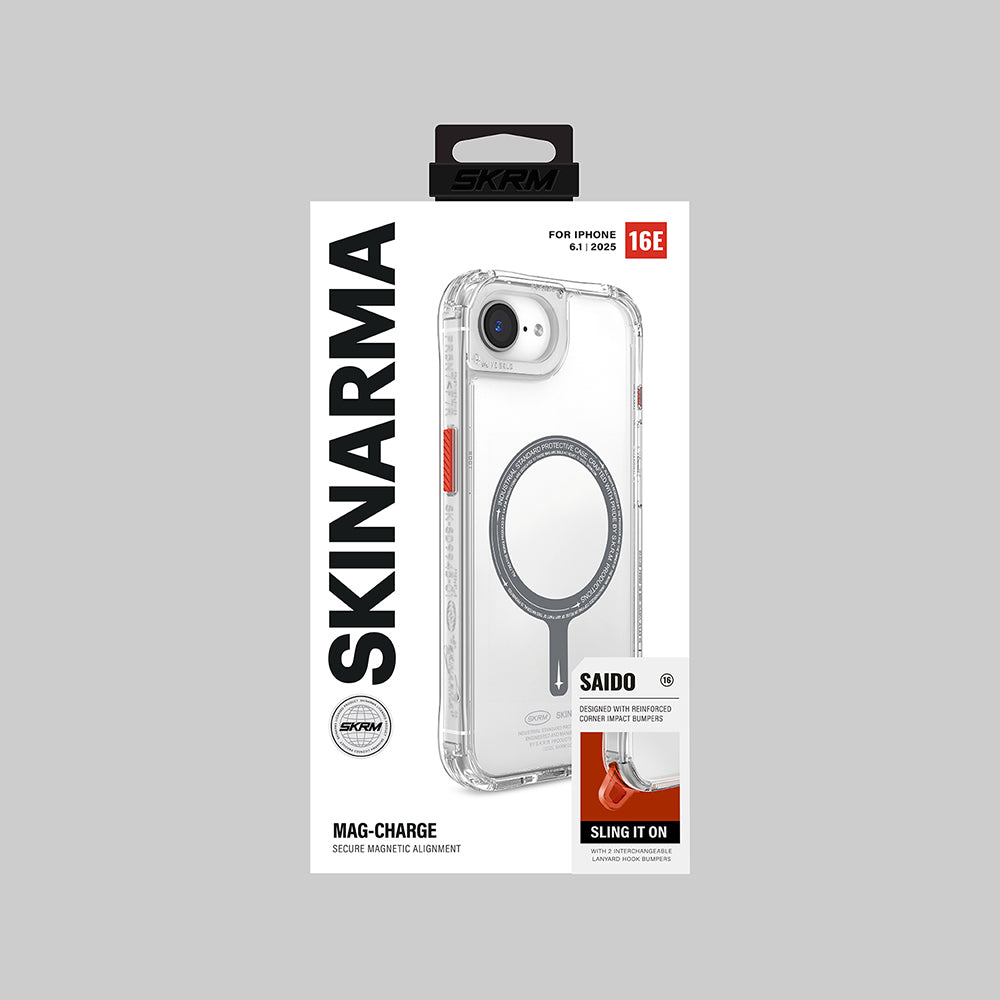 Apple iPhone 17E Kılıf M-safe Şarj Özellikli Şeffaf Airbag Tasarımlı Skinarma Saido Kapak