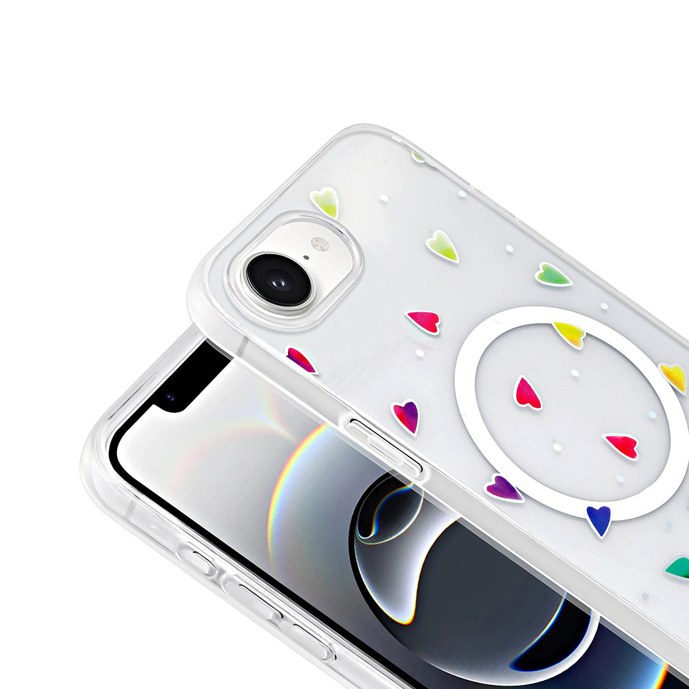 Apple iPhone 17E Kılıf M-Safe Şarj Özellikli Şeffaf Zore Folk Sert Kapak