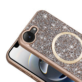 Apple iPhone 17E Kılıf Pırlanta Tasarımlı M-safe Şarj Özellikli Zore Mozaik Silikon Kapak