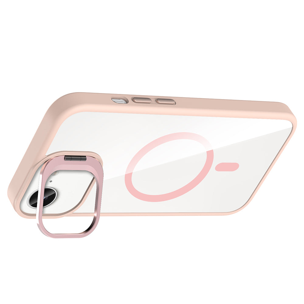 Apple iPhone 17E Kılıf Standlı ve Kamera Lens Hediyeli M-Safe Şarj Özellikli Zore Etro Kapak