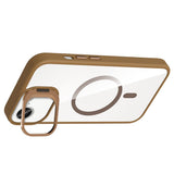 Apple iPhone 17E Kılıf Standlı ve Kamera Lens Hediyeli M-Safe Şarj Özellikli Zore Etro Kapak