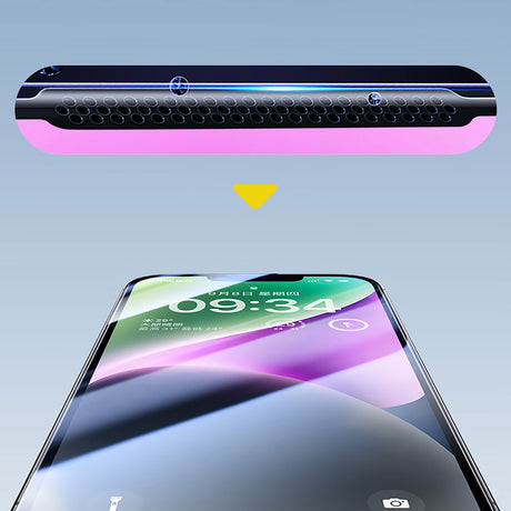 Apple iPhone 17E Wiwu CZ-003 Mavi Işık Teknolojili Hidrofobik ve Oleofobik Parlama Önleyici Cam Ekran Koruyucu