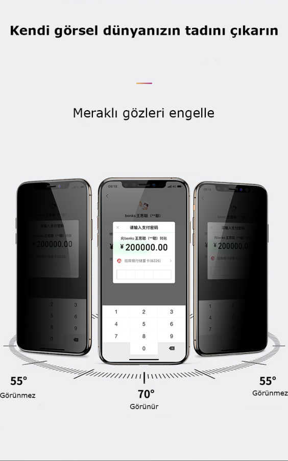 Apple iPhone 17E Zore Kor Privacy Cam Ekran Koruyucu