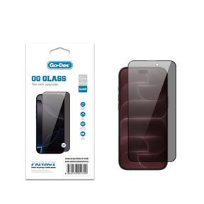 Apple iPhone 18 Pro Go Des OG Glass Privacy Antistatik Temperli Cam Ekran Koruyucu
