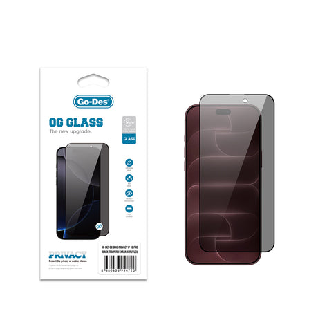 Apple iPhone 18 Pro Go Des OG Glass Privacy Antistatik Temperli Cam Ekran Koruyucu