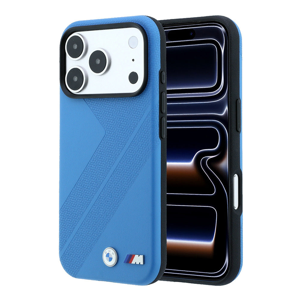 Apple iPhone 18 Pro Kılıf BMW Orjinal Lisanslı M-safe Şarj Özellikli M Logolu Lastik İzi Desenli Kapak