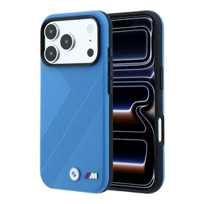 Apple iPhone 18 Pro Kılıf BMW Orjinal Lisanslı M-safe Şarj Özellikli M Logolu Lastik İzi Desenli Kapak