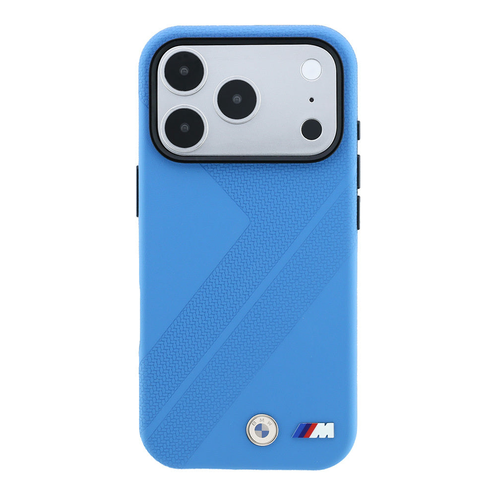 Apple iPhone 18 Pro Kılıf BMW Orjinal Lisanslı M-safe Şarj Özellikli M Logolu Lastik İzi Desenli Kapak