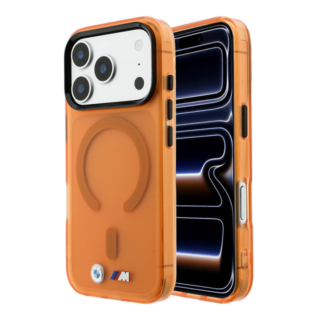 Apple iPhone 18 Pro Kılıf BMW Orjinal Lisanslı M-safe Şarj Özellikli Metal Buton Tasarımlı Buzlu IML Baskılı Kapak