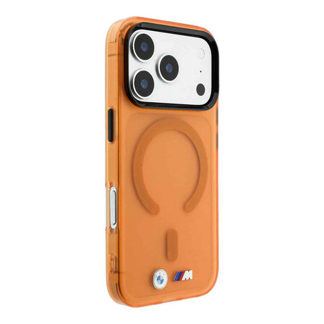 Apple iPhone 18 Pro Kılıf BMW Orjinal Lisanslı M-safe Şarj Özellikli Metal Buton Tasarımlı Buzlu IML Baskılı Kapak