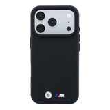 Apple iPhone 18 Pro Kılıf BMW Orjinal Lisanslı M-safe Şarj Özellikli Metal Logolu Karbon Fiber Kevlar Kapak