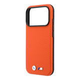 Apple iPhone 18 Pro Kılıf BMW Orjinal Lisanslı M-safe Şarj Özellikli Metal Logolu Karbon Fiber Kevlar Kapak