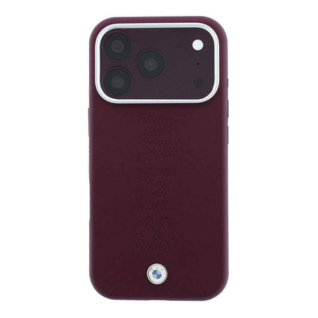 Apple iPhone 18 Pro Kılıf BMW Orjinal Lisanslı M-safe Şarj Özellikli Ortalı Sıcak Damga Logolu Deri Kapak