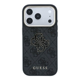Apple iPhone 18 Pro Kılıf Guess Orjinal Lisanslı 4G Büyük Resin Logolu PU Kapak