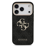 Apple iPhone 18 Pro Kılıf Guess Orjinal Lisanslı Gold Metal Kamera Çerçeveli 4G Desenli Metal Büyük 4G ve Yazı Logolu Kapak