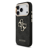Apple iPhone 18 Pro Kılıf Guess Orjinal Lisanslı Gold Metal Kamera Çerçeveli 4G Desenli Metal Büyük 4G ve Yazı Logolu Kapak