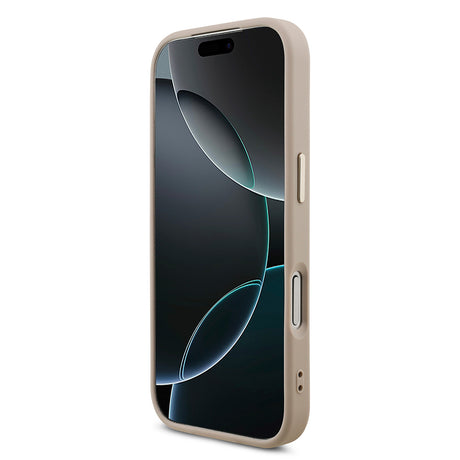 Apple iPhone 18 Pro Kılıf Guess Orjinal Lisanslı Gold Metal Kamera Çerçeveli 4G Desenli Metal Büyük 4G ve Yazı Logolu Kapak