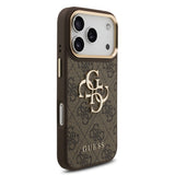 Apple iPhone 18 Pro Kılıf Guess Orjinal Lisanslı Gold Metal Kamera Çerçeveli 4G Desenli Metal Büyük 4G ve Yazı Logolu Kapak