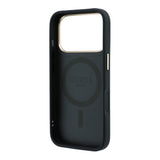 Apple iPhone 18 Pro Kılıf Guess Orjinal Lisanslı M-safe Şarj Özellikli 360 Derece Dönebilen Standlı PU Metal Yazı Logolu Kapak