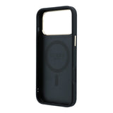 Apple iPhone 18 Pro Kılıf Guess Orjinal Lisanslı M-safe Şarj Özellikli 4G Desenli 360 Derece Dönebilen Standlı Metal Yazı Logolu Kapak