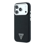 Apple iPhone 18 Pro Kılıf Guess Orjinal Lisanslı M-safe Şarj Özellikli Grained Triangle Kapak