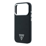 Apple iPhone 18 Pro Kılıf Guess Orjinal Lisanslı M-safe Şarj Özellikli Grained Triangle Kapak