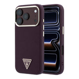 Apple iPhone 18 Pro Kılıf Guess Orjinal Lisanslı M-safe Şarj Özellikli Grained Triangle Kapak