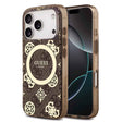 Apple iPhone 18 Pro Kılıf Guess Orjinal Lisanslı M-safe Şarj Özellikli IML Peony ve 4G Desenli Klasik Logolu Kapak