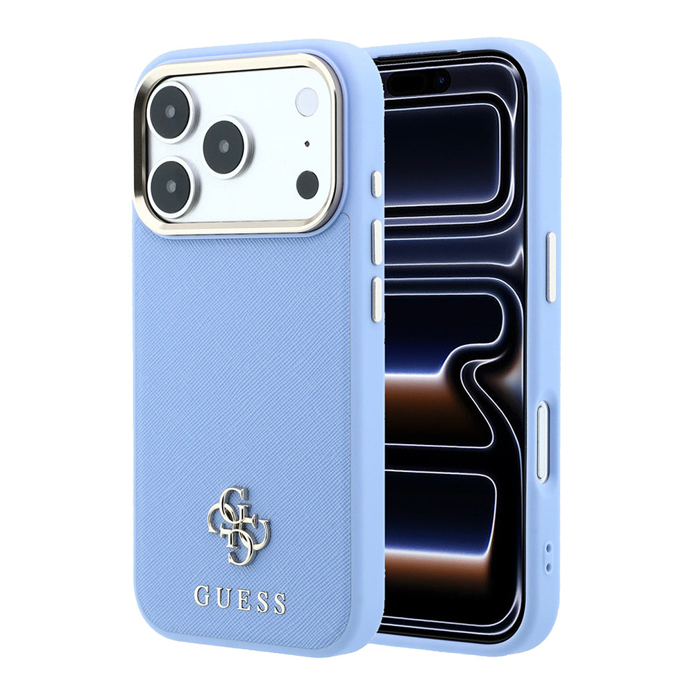 Apple iPhone 18 Pro Kılıf Guess Orjinal Lisanslı M-safe Şarj Özellikli Klasik Yazı ve 4G Logolu PU Deri Saffiano Kapak