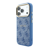 Apple iPhone 18 Pro Kılıf Guess Orjinal Lisanslı M-safe Şarj Özellikli Metal Kamera Çerçeveli C-Magnet 4G Desenli Yazı Logolu Kapak