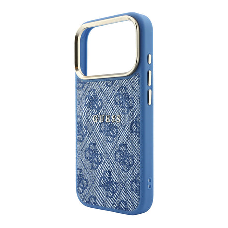 Apple iPhone 18 Pro Kılıf Guess Orjinal Lisanslı M-safe Şarj Özellikli Metal Kamera Çerçeveli C-Magnet 4G Desenli Yazı Logolu Kapak