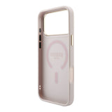Apple iPhone 18 Pro Kılıf Guess Orjinal Lisanslı M-safe Şarj Özellikli Metal Kamera Çerçeveli C-Magnet 4G Desenli Yazı Logolu Kapak