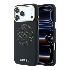 Apple iPhone 18 Pro Kılıf Guess Orjinal Lisanslı M-safe Şarj Özellikli PU Delikli 4G ve Yazı Logolu Kapak