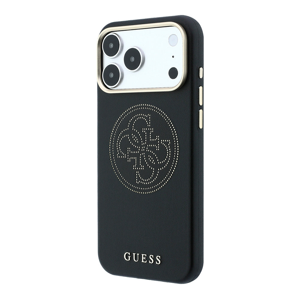 Apple iPhone 18 Pro Kılıf Guess Orjinal Lisanslı M-safe Şarj Özellikli PU Delikli 4G ve Yazı Logolu Kapak
