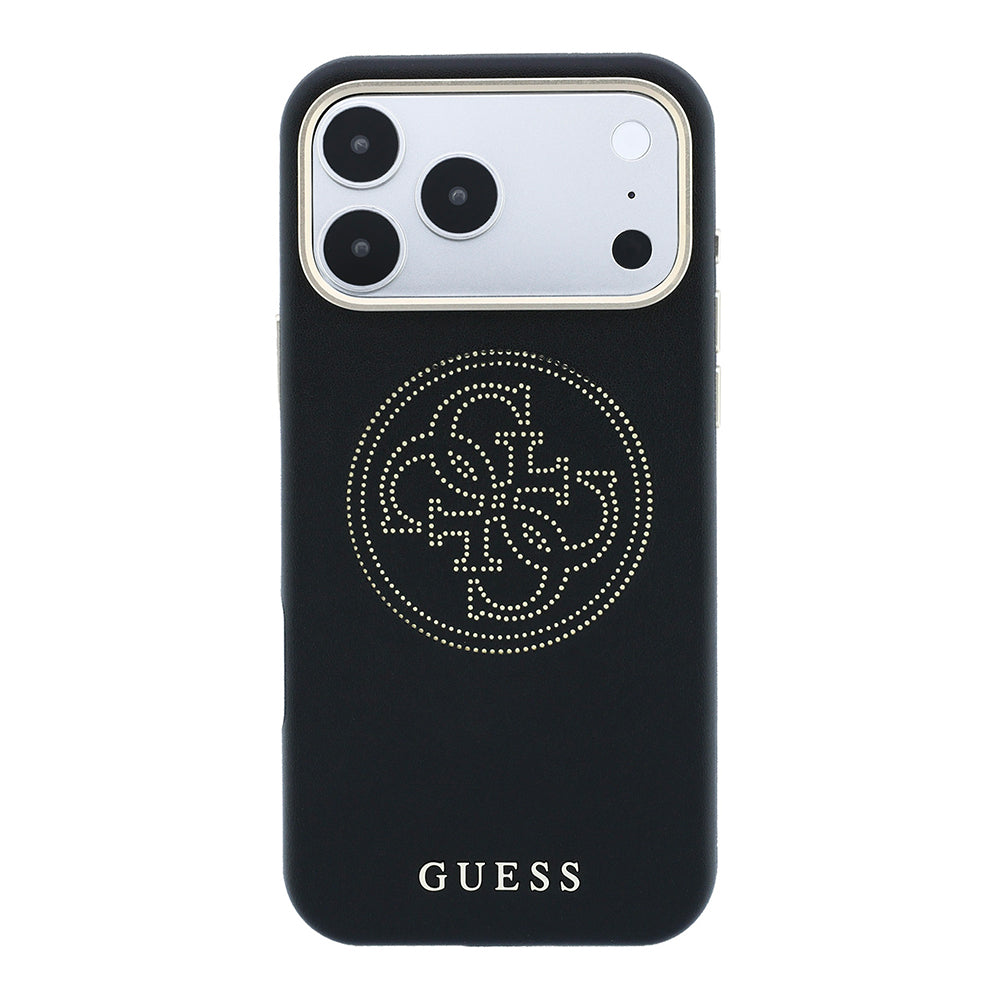 Apple iPhone 18 Pro Kılıf Guess Orjinal Lisanslı M-safe Şarj Özellikli PU Delikli 4G ve Yazı Logolu Kapak
