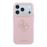 Apple iPhone 18 Pro Kılıf Guess Orjinal Lisanslı M-safe Şarj Özellikli PU Yazı ve 4G Büyük Metal Logolu Kapak