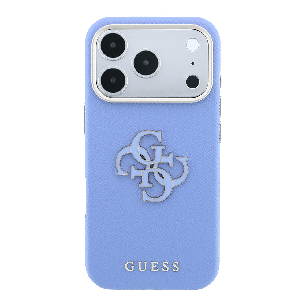 Apple iPhone 18 Pro Kılıf Guess Orjinal Lisanslı M-safe Şarj Özellikli PU Yazı ve 4G Büyük Metal Logolu Kapak