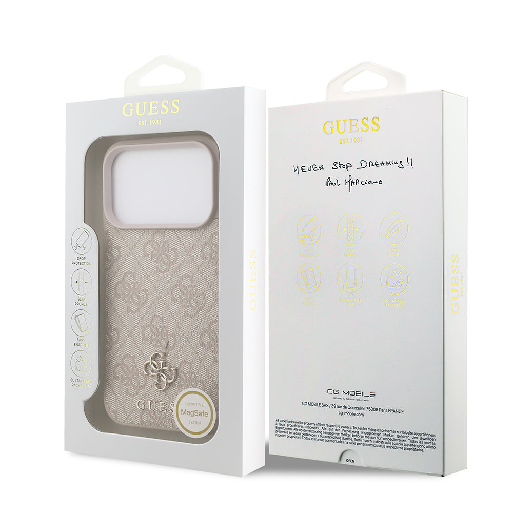 Apple iPhone 18 Pro Kılıf Guess Orjinal Lisanslı M-safe Şarj Özellikli Small 4G Classic Kapak