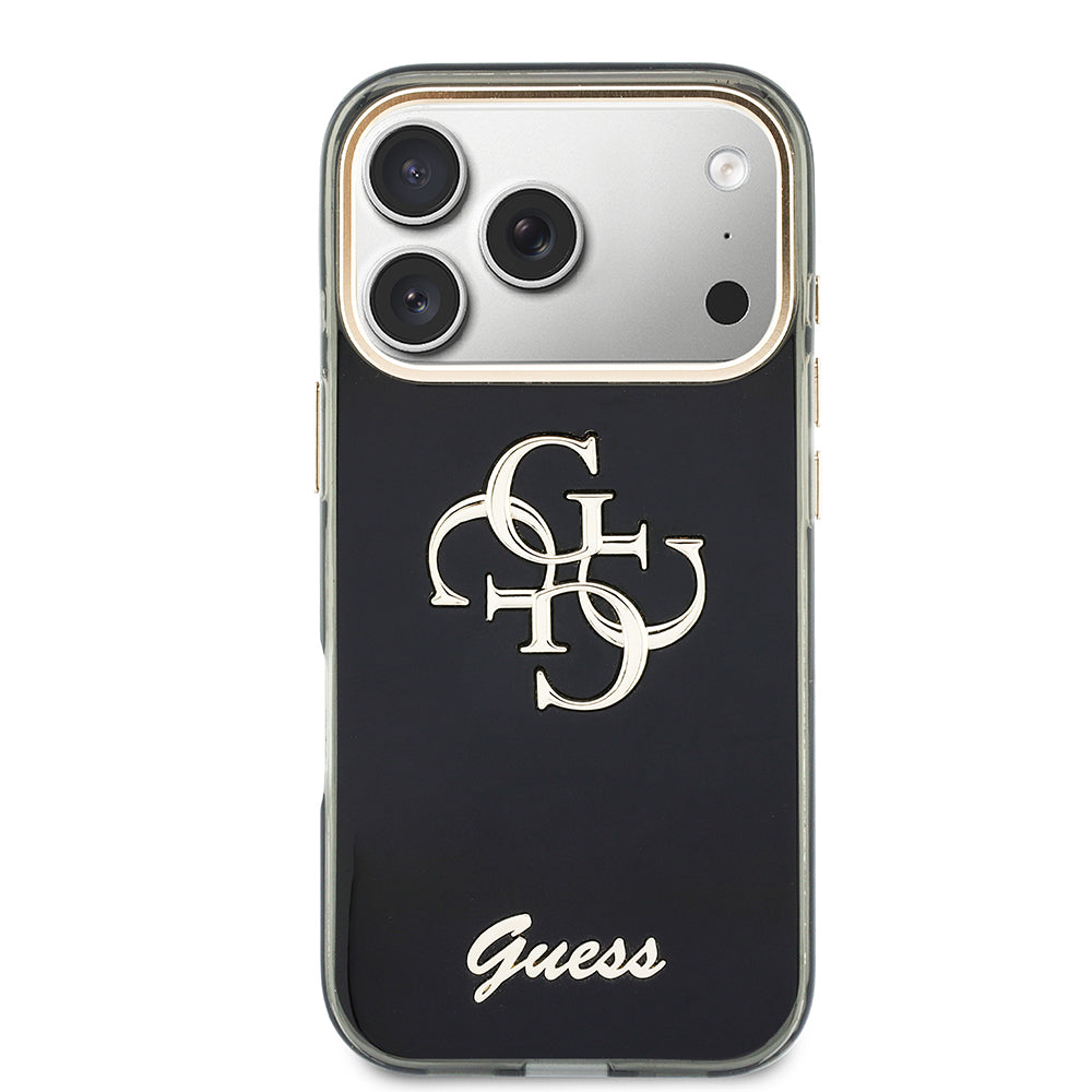 Apple iPhone 18 Pro Kılıf Guess Orjinal Lisanslı Yazı ve 4G Büyük Metal Logolu Silikon Kapak