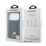 Apple iPhone 18 Pro Kılıf Karl Lagerfeld Orjinal Lisanslı M-Safe Şarj Özellikli K&C Heads Metal Logolu PU Kapak
