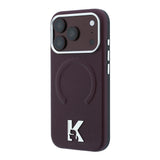 Apple iPhone 18 Pro Kılıf Karl Lagerfeld Orjinal Lisanslı M-safe Şarj Özellikli KHEAD Metal Logolu PU Grained Deri Kapak