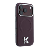 Apple iPhone 18 Pro Kılıf Karl Lagerfeld Orjinal Lisanslı M-safe Şarj Özellikli KHEAD Metal Logolu PU Grained Deri Kapak