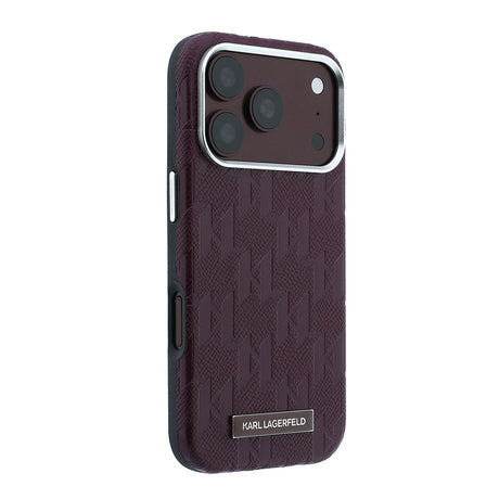 Apple iPhone 18 Pro Kılıf Karl Lagerfeld Orjinal Lisanslı M-safe Şarj Özellikli KL Yazılı Hot Stamp Kapak