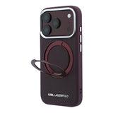 Apple iPhone 18 Pro Kılıf Karl Lagerfeld Orjinal Lisanslı M-Safe Şarj Özellikli Metal Logolu PU Saffiano 360 Derece Dönebilen Standlı Kapak