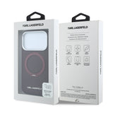 Apple iPhone 18 Pro Kılıf Karl Lagerfeld Orjinal Lisanslı M-Safe Şarj Özellikli Metal Logolu PU Saffiano 360 Derece Dönebilen Standlı Kapak