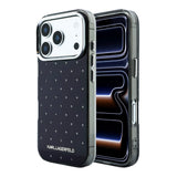 Apple iPhone 18 Pro Kılıf Karl Lagerfeld Orjinal Lisanslı Taşlı Elektro Kaplama Metal Logolu Kapak