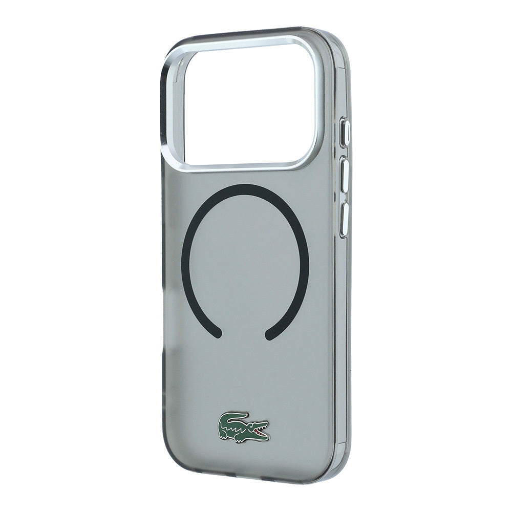 Apple iPhone 18 Pro Kılıf Lacoste Orjinal Lisanslı M-safe Şarj Özellikli Lake Timsah Logolu IML Frosted Kapak