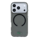 Apple iPhone 18 Pro Kılıf Lacoste Orjinal Lisanslı M-safe Şarj Özellikli Lake Timsah Logolu IML Frosted Kapak